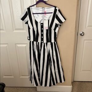 NWT pinup couture mark stripe swing dress xl